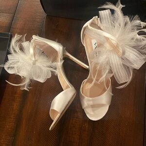 Nina Dalila-YS white crystal satin shoes